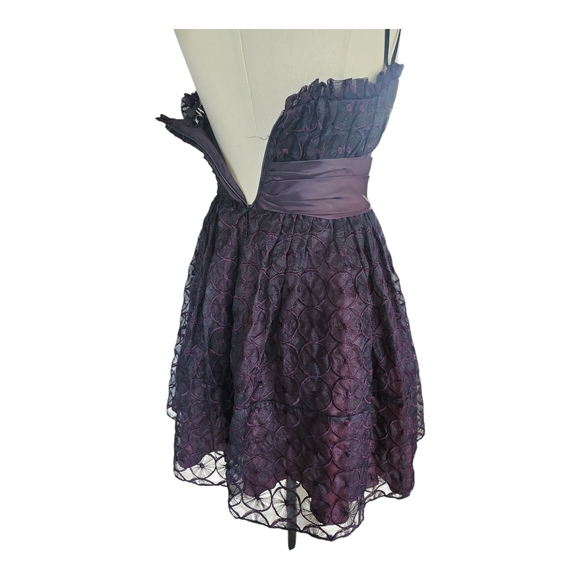 NWT Y2K Betsey Johnson Strapless Iridescent Dress – Purple & Black, Size 4 - Picture 4 of 13